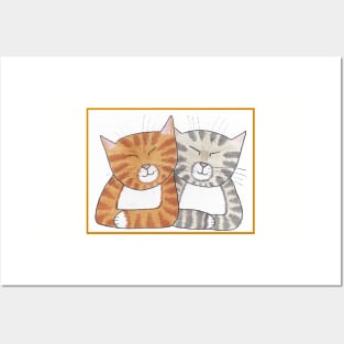 Whimsical Tabbies Sleeping Portrait Posters and Art